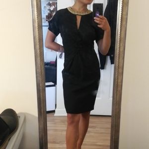 Black V - neck dress